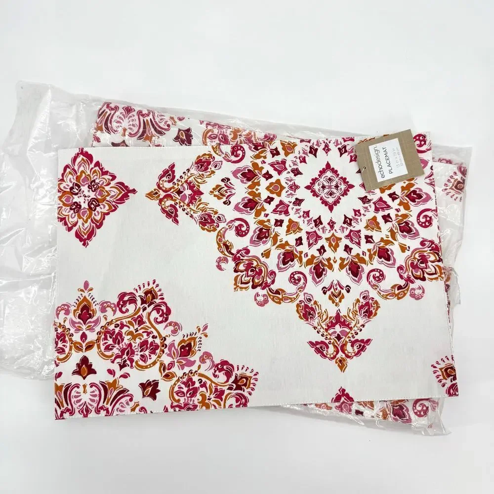Bed Bath Beyond Echo Des. NWT Set of 6 Fabric Placemats 13x19 Parvani Medallion